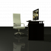 modello 3D di Tavola e sedia del computer con un rullo comprare - rendering