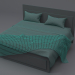 3d Двуспальная кровать модель купить - ракурс
