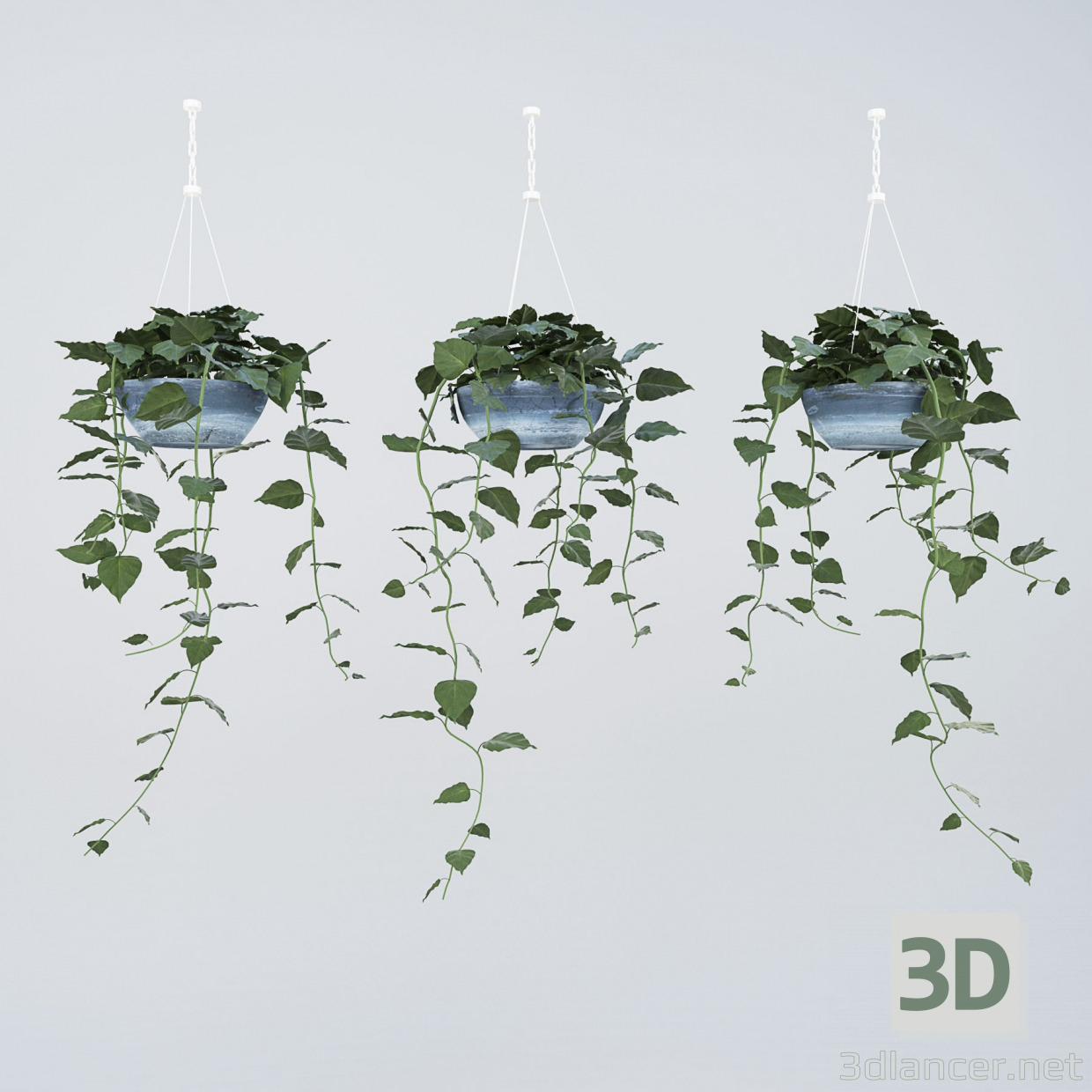 modello 3D vaso di fiori ornamentali - anteprima