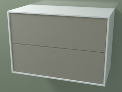 Double drawer (8AUCCA01, Glacier White C01, HPL P04, L 72, P 36, H 48 cm)