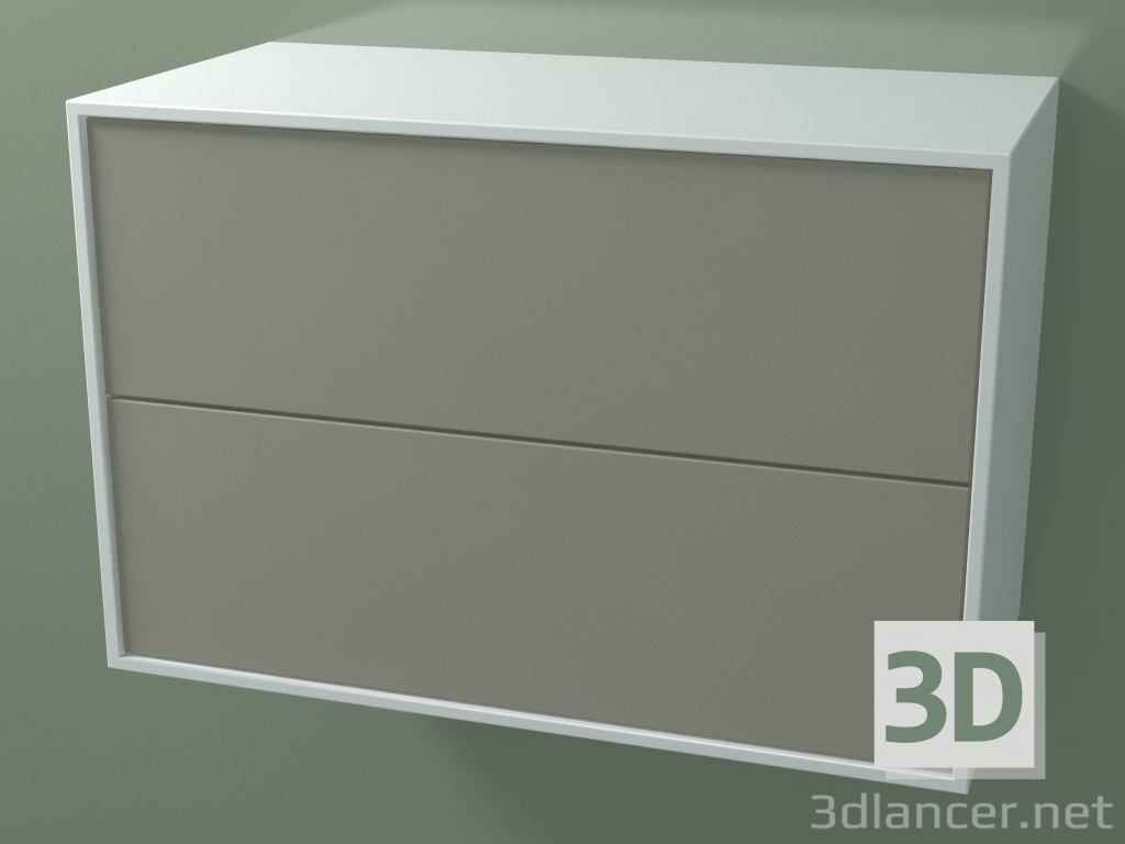 3d model Caja doble (8AUCCA01, Glacier White C01, HPL P04, L 72, P 36, H 48 cm) - vista previa