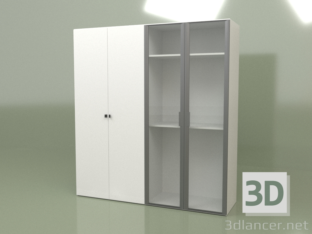 3D Modell Kleiderschrank 4 Türen GL 140 C (Weiß) - Vorschau