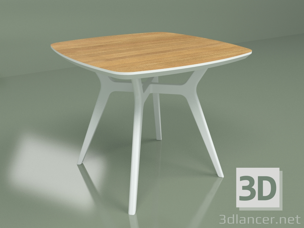 modello 3D Tavolo da pranzo Lars Oak (bianco, 900x900) - anteprima