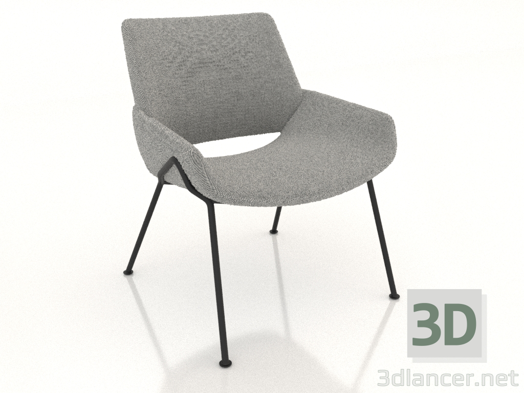 modello 3D Poltrona con gambe in metallo - anteprima