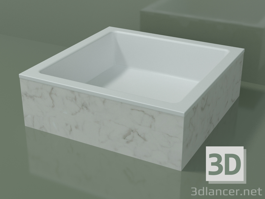 modello 3D Lavabo da appoggio (01R121301, Carrara M01, L 48, P 48, H 16 cm) - anteprima