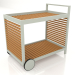 3d model Serving trolley with an aluminum frame made of artificial wood (Cement gray) - preview