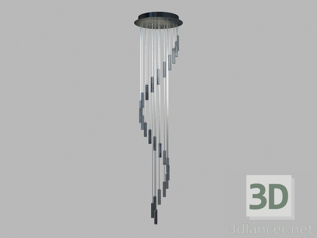 modèle 3D Pendentif plafond Primavera, chrome, MD4512-25 b, 25h20Vt, G4 - preview