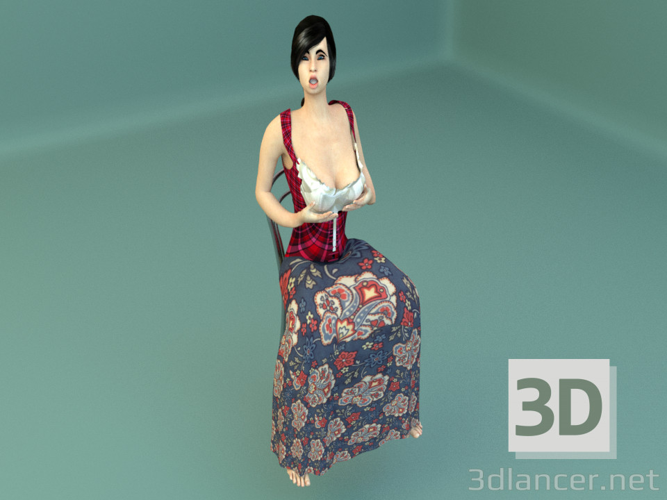 3D modeli illerden kız - önizleme