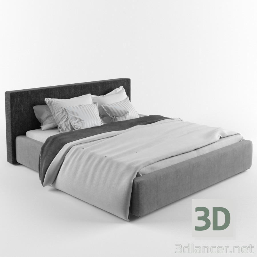 3D Modell Modernes Bett - Vorschau
