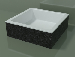Countertop washbasin (01R121301, Nero Assoluto M03, L 48, P 48, H 16 cm)