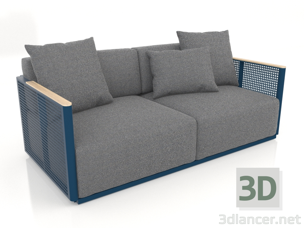 3D modeli 2 kişilik kanepe (Gri mavi) - önizleme