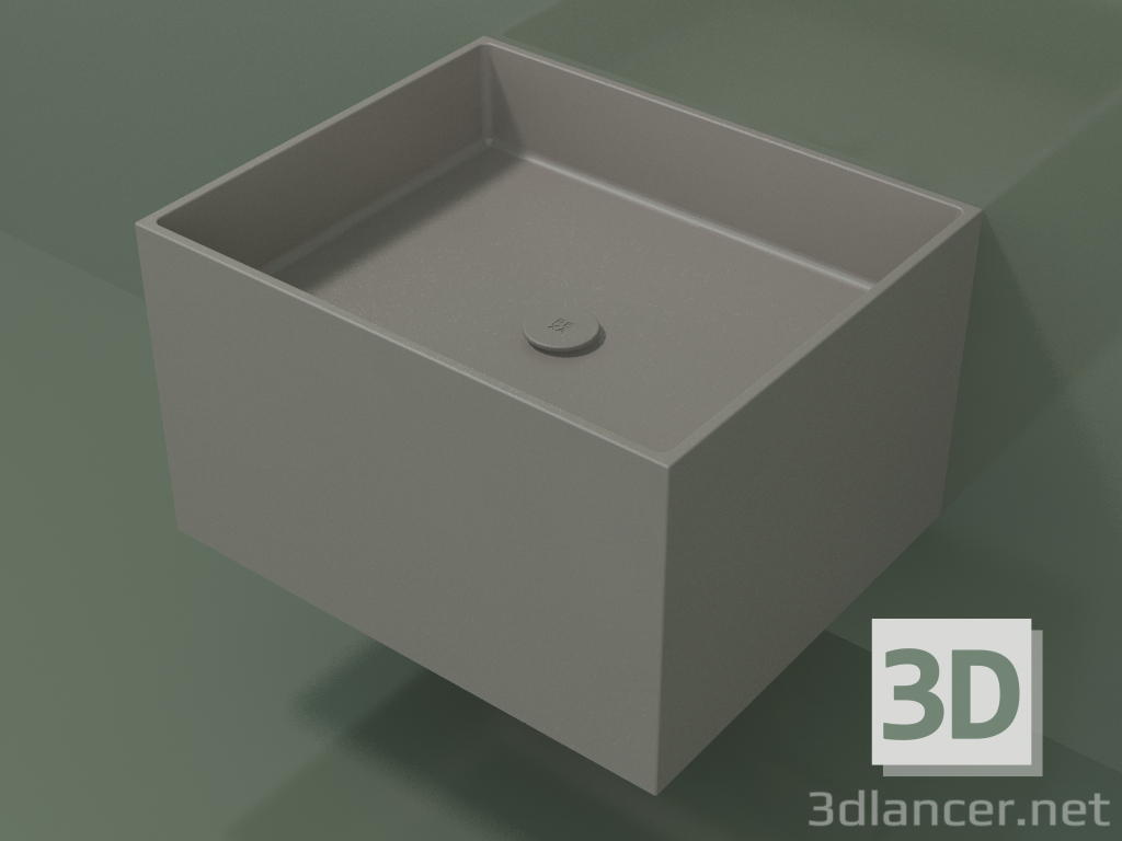 modèle 3D Lavabo suspendu (02UN32301, Argile C37, L 60, P 50, H 36 cm) - preview