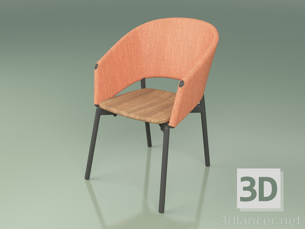 3d модель Комфортное кресло 022 (Metal Smoke, Orange) – превью