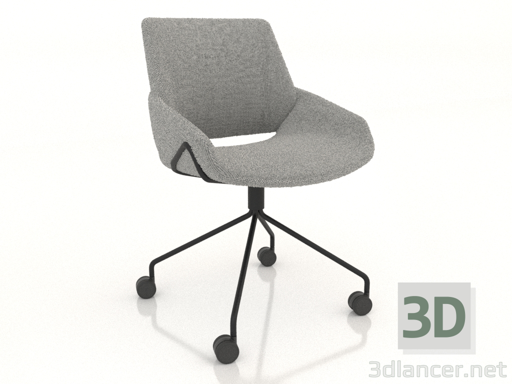 3D Modell Drehstuhl mit Rollen - Vorschau