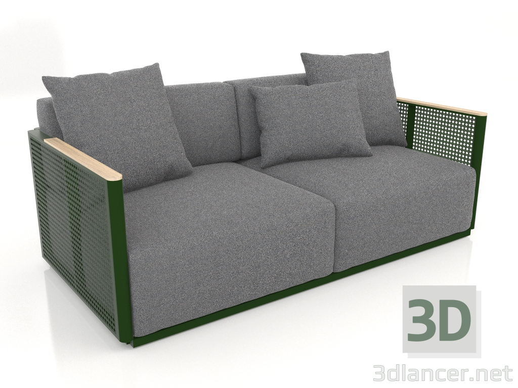 3 डी मॉडल 2-सीटर सोफा (बोतल हरा) - पूर्वावलोकन