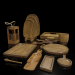 modello 3D di utensili in legno comprare - rendering