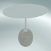 modello 3D Tavolino con piano di lavoro ovale Lato (LN9, 50x40cm, H 45cm, bianco avorio e marmo Crema Diva) - anteprima