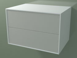 Caja doble (8AUCCB01, Glacier White C01, HPL P02, L 72, P 50, H 48 cm)