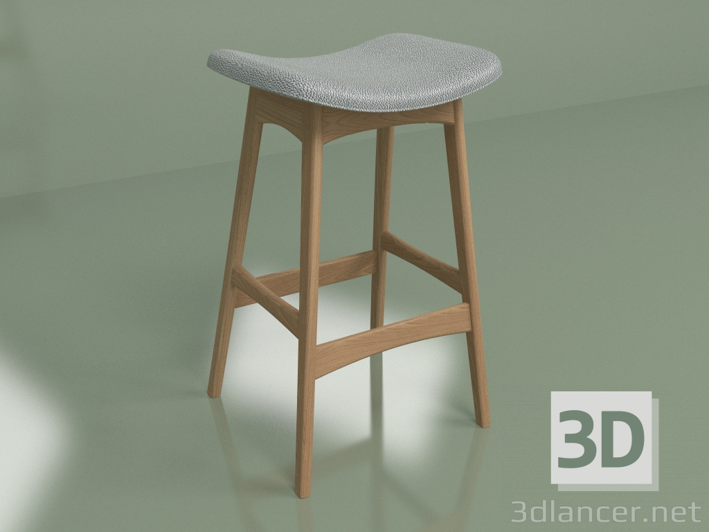 modello 3D Sedia semi-bar Allegra altezza 67 (rovere bianco) - anteprima