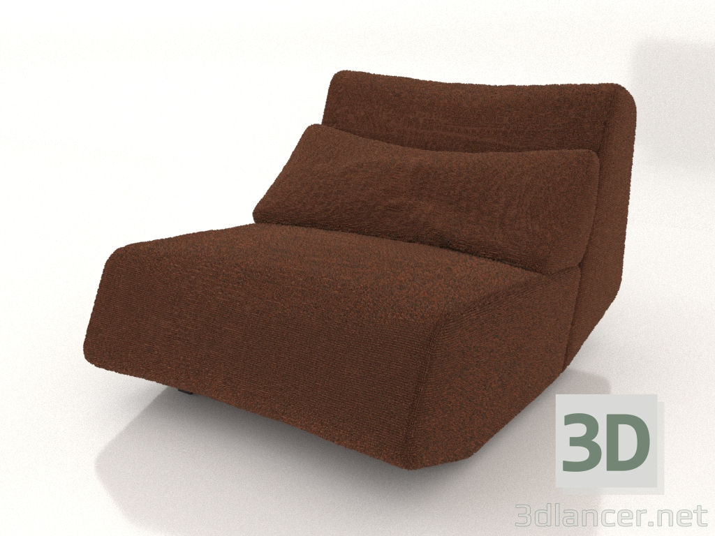 modèle 3D Module canapé M dossier bas - preview