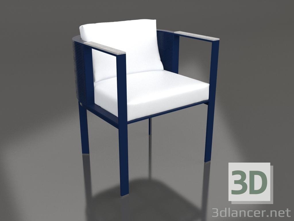 modello 3D Sedia da pranzo (Blu notte) - anteprima