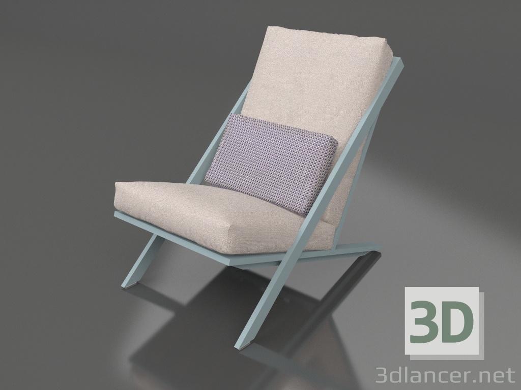 3d model Club chair for relaxation (Blue gray) - preview