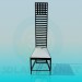 3D Modell Stuhl mit hoher Rückenlehne - Vorschau