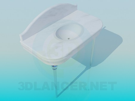 3d model Wash basin with top - preview