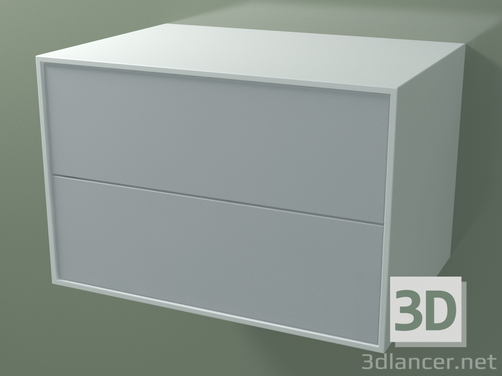 3d модель Ящик подвійний (8AUCCB01, Glacier White C01, HPL P03, L 72, P 50, H 48 cm) – превью