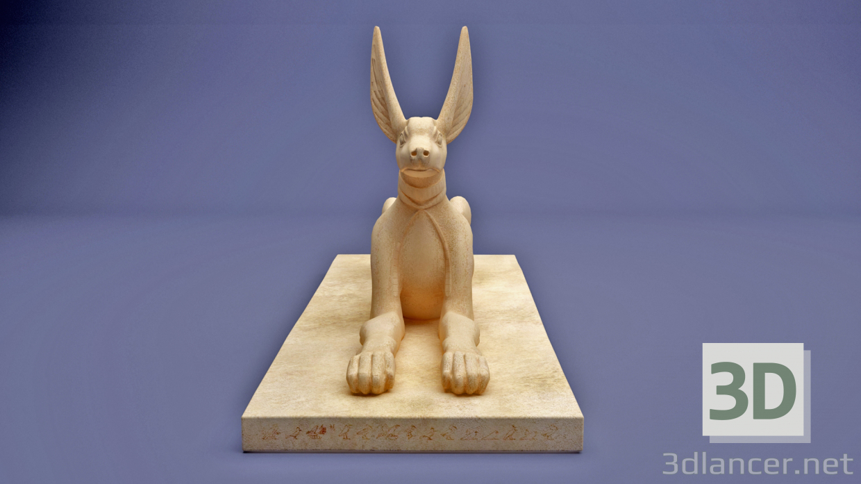 3d Египетская статуя Анубиса модель купить - ракурс