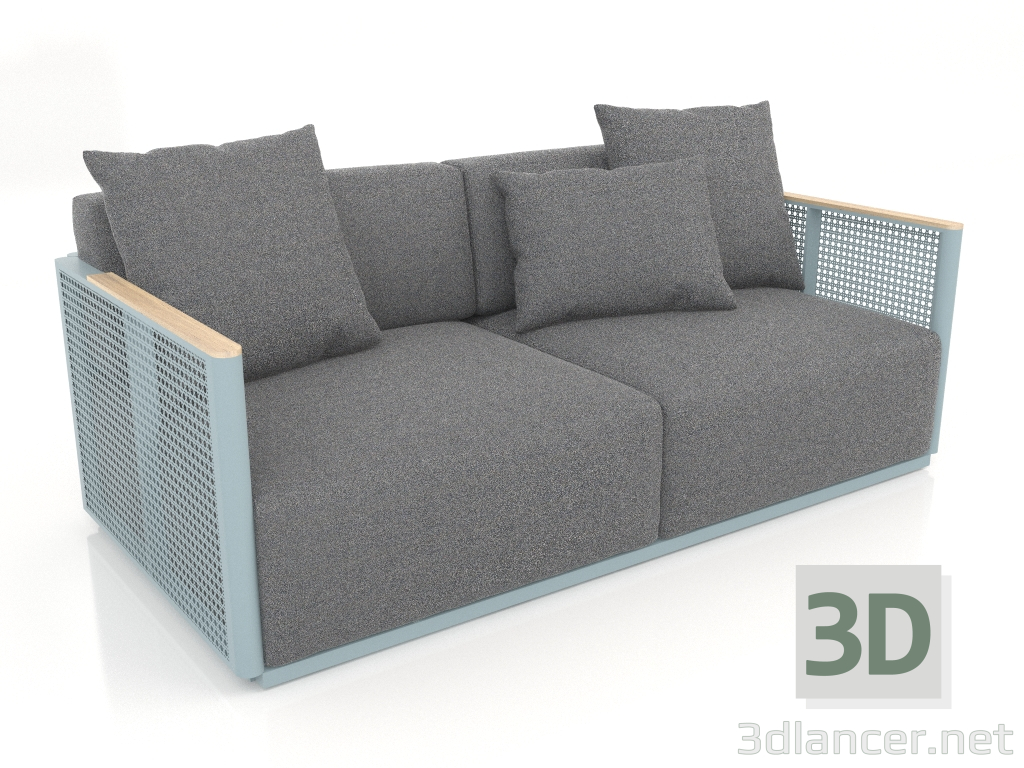 modèle 3D Canapé 2 places (Bleu gris) - preview