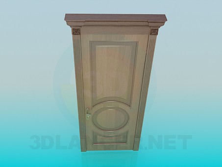 modello 3D Porta di legno - anteprima