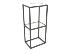 Rack-console rectangulaire (VERRE, 40x30x86, 2 étagères)