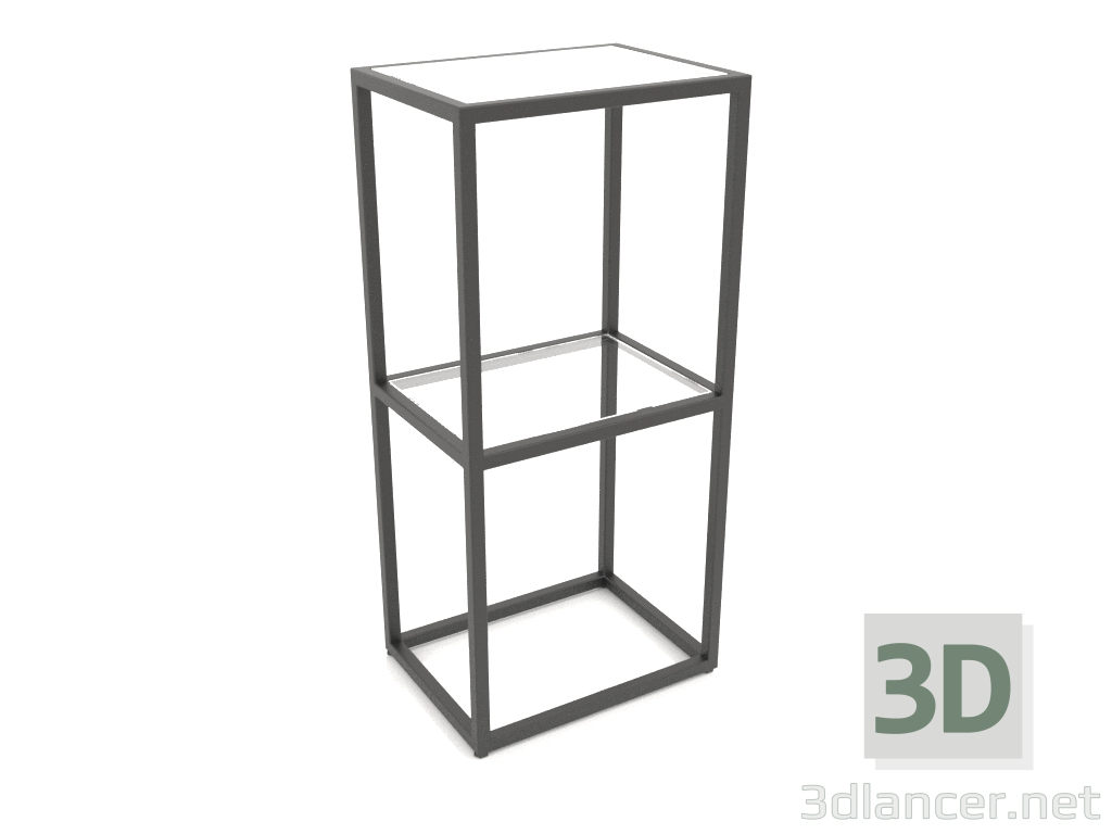 3d model Consola-bastidor rectangular (GLASS, 40x30x86, 2 estantes) - vista previa