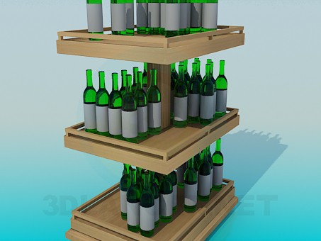 modèle 3D Plateau de vin - preview