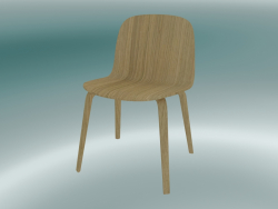 Chair wide with wooden base Visu (Oak)