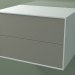 modello 3D Doppio cassetto (8AUCCB01, Glacier White C01, HPL P04, L 72, P 50, H 48 cm) - anteprima
