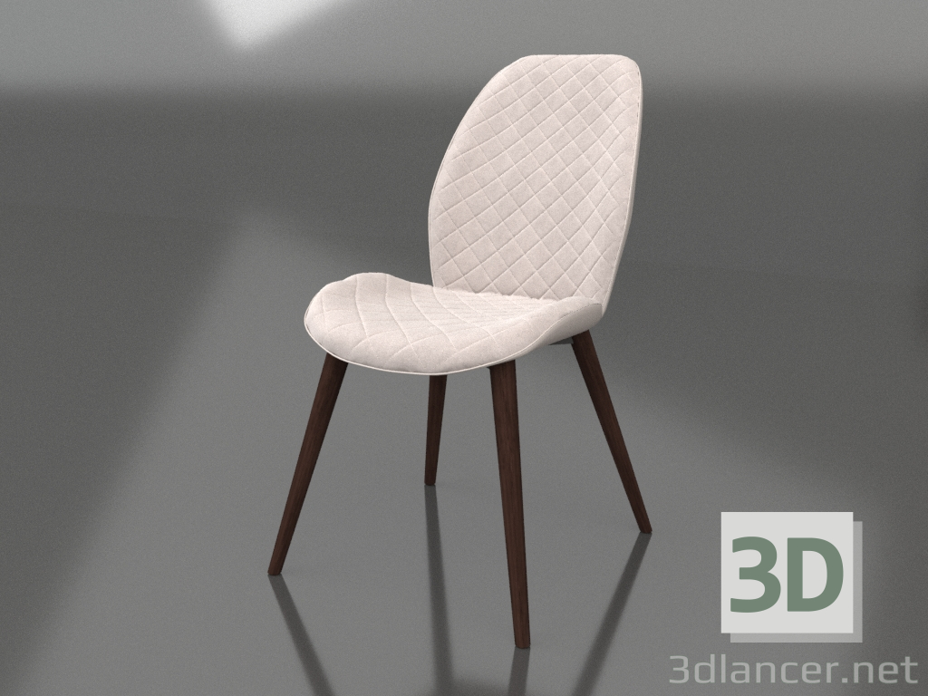 modèle 3D Chaise Berta (beige-noyer) - preview