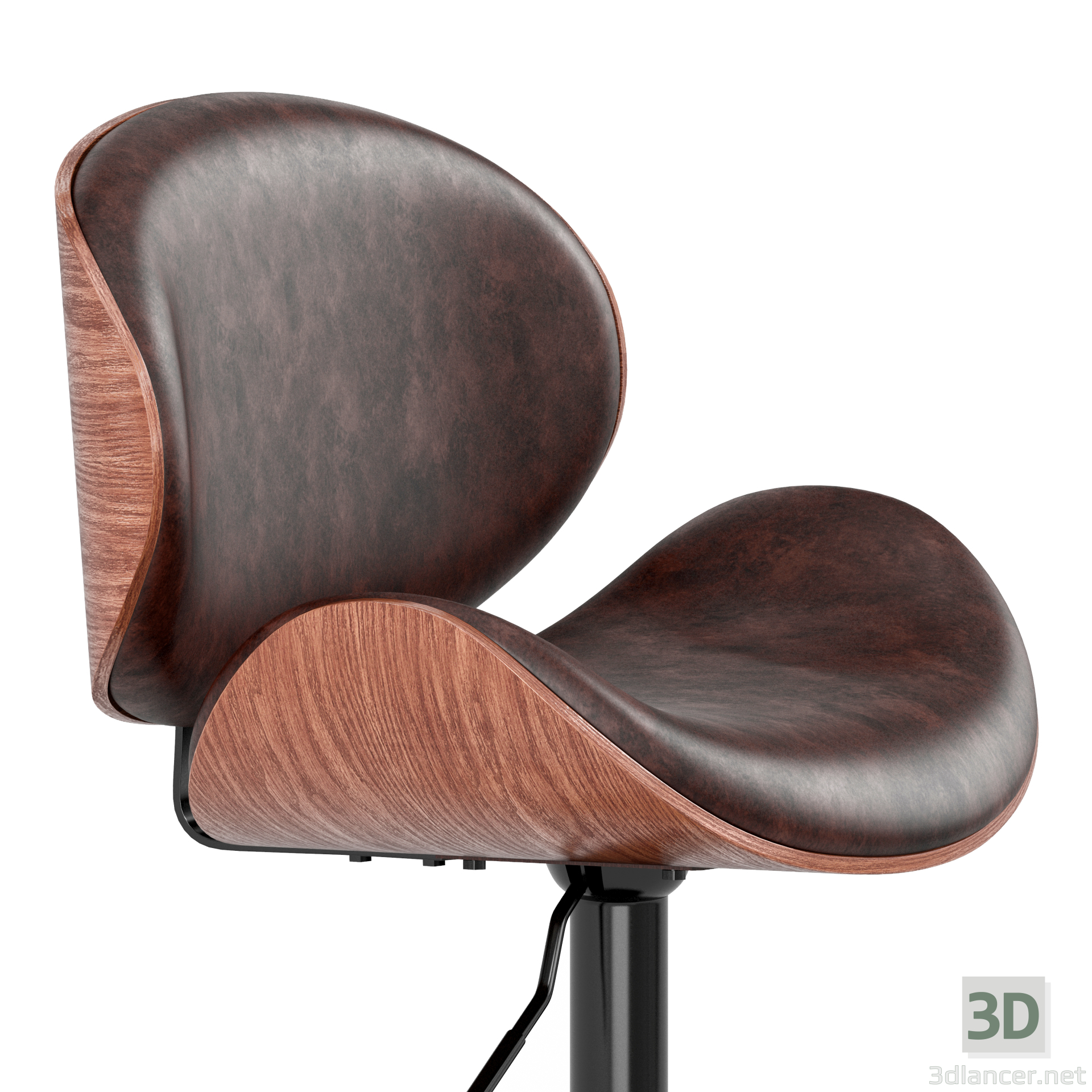 3d Upholstered Swivel Barstool model buy - render