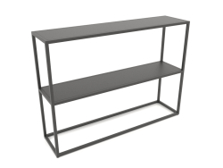 Console rack rettangolare (METALLO, 120x30x86, 2 ripiani)