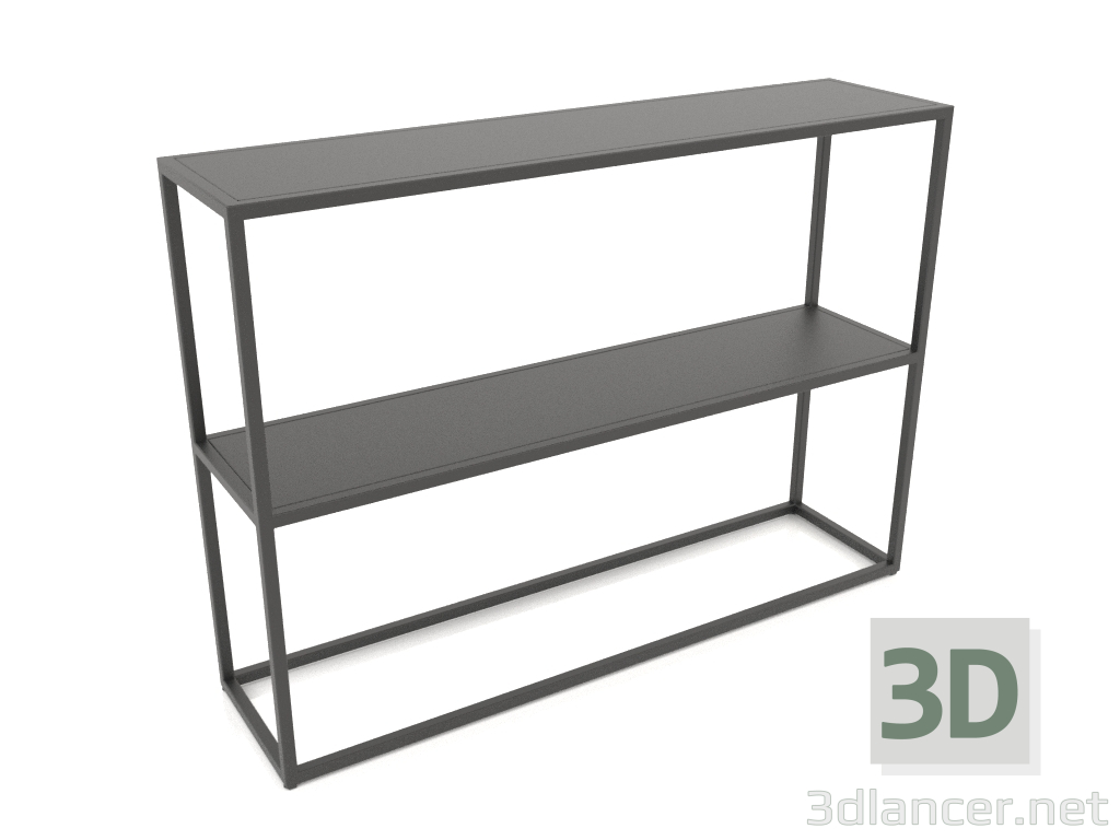 3d model Consola-bastidor rectangular (METAL, 120x30x86, 2 estantes) - vista previa