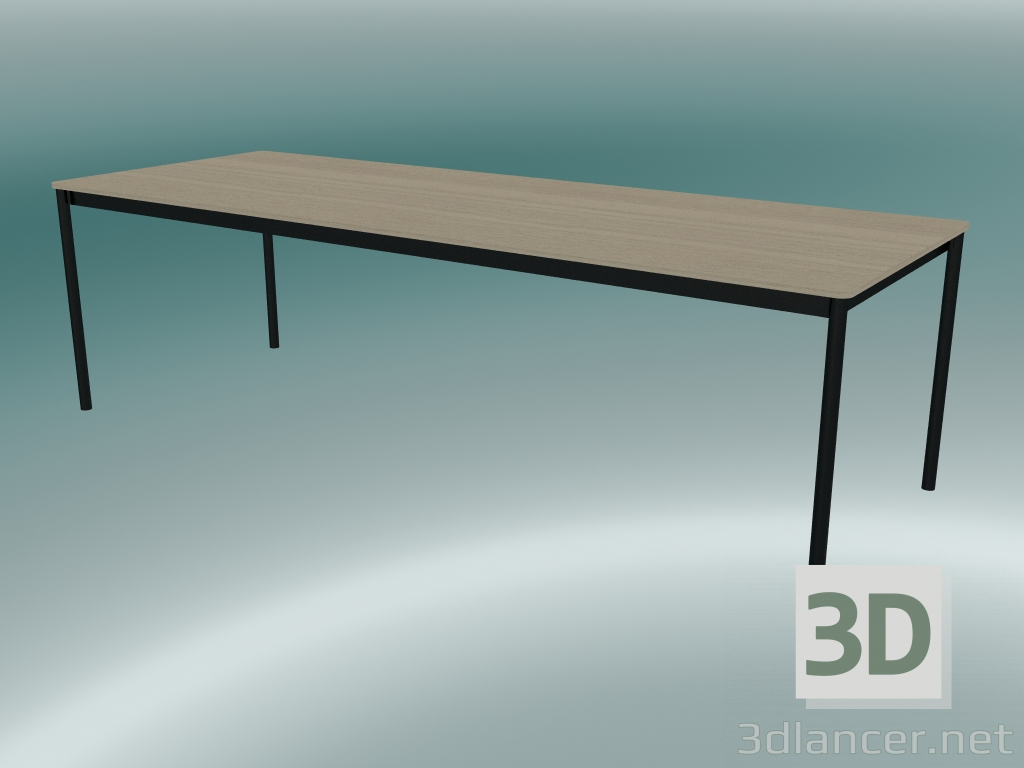 3D Modell Rechteckiger Tischfuß 250x90 cm (Eiche, Schwarz) - Vorschau