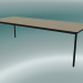 3D Modell Rechteckiger Tischfuß 250x90 cm (Eiche, Schwarz) - Vorschau