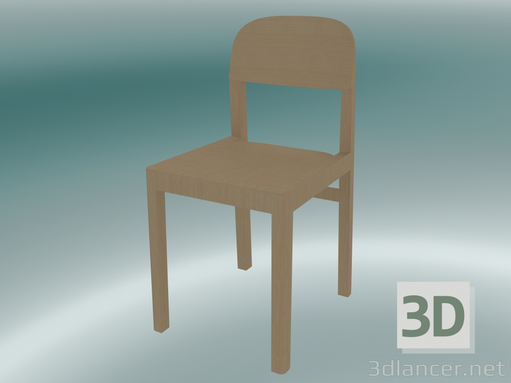 3D Modell Werkstattstuhl (Oregon Pine) - Vorschau