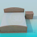3d модель Ліжко з тумбою – превью