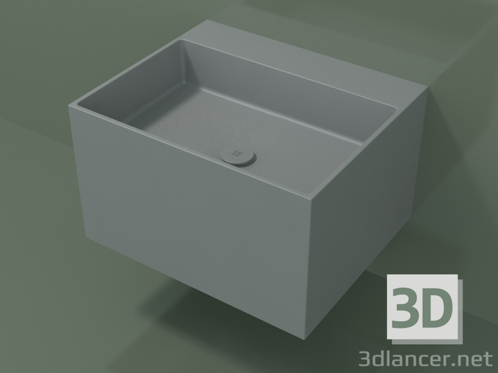modèle 3D Lavabo suspendu (02UN32302, gris argenté C35, L 60, P 50, H 36 cm) - preview