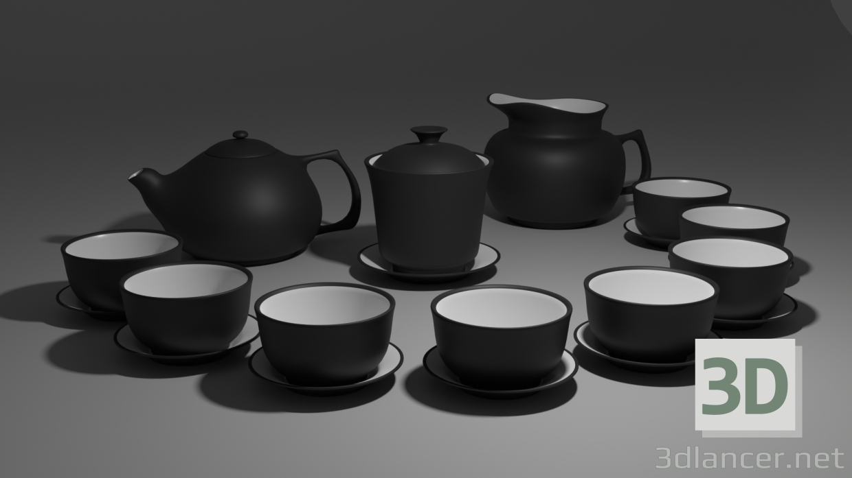 modèle 3D de Service à thé acheter - rendu