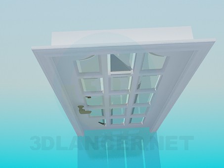 3d model Door with glass - preview