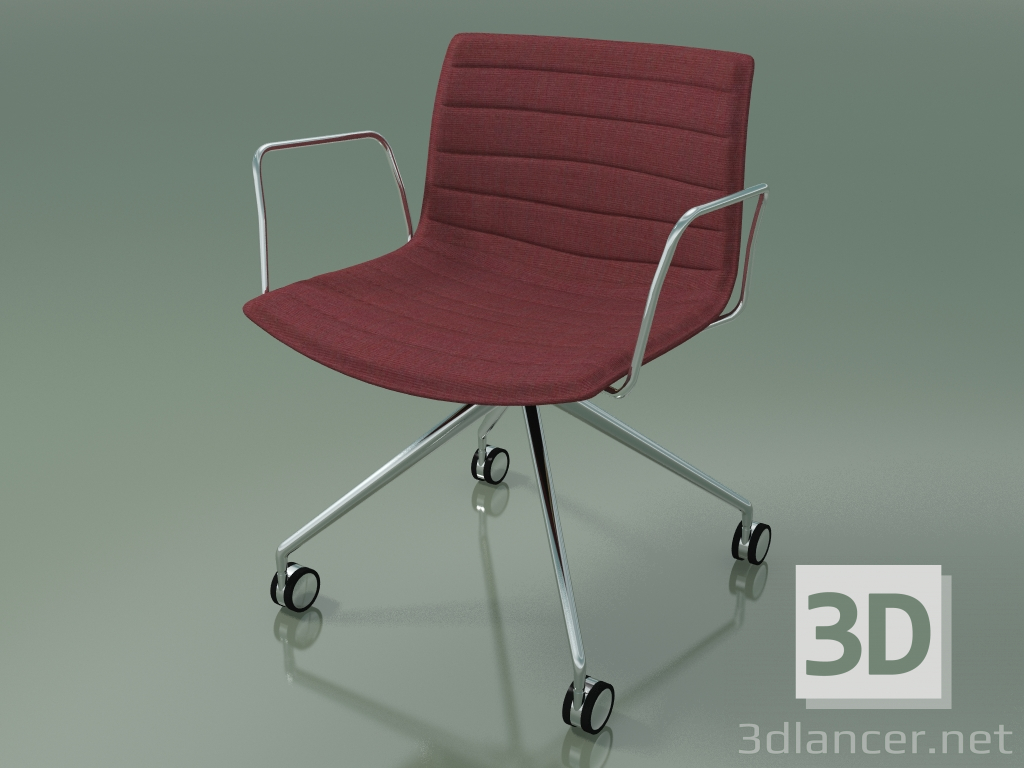 3d model Chair 2061 (4 castors, with armrests, LU1, with fabric upholstery) - preview