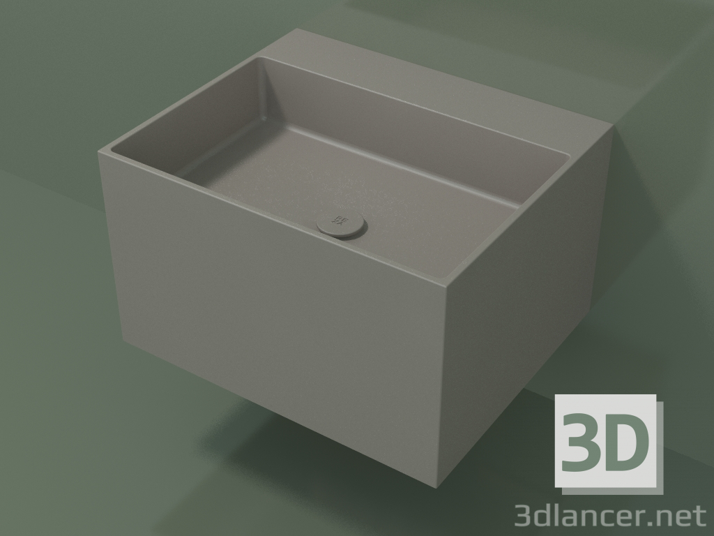 3D modeli Duvara monte lavabo (02UN32302, Clay C37, L 60, P 50, H 36 cm) - önizleme